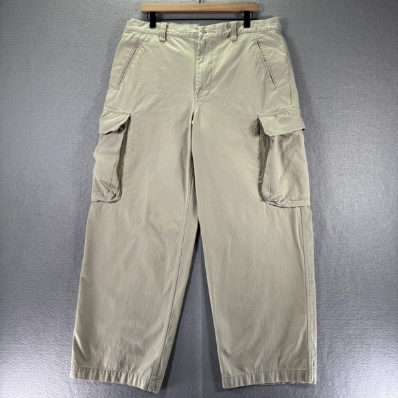 GAP Other - Vintage Gap Cargo Pants Men 36x30 Beige Straight Wide Leg Heavyweight Trendy 90s
